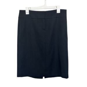 Y2K J Crew 100% Wool Black Pencil Skirt Size 10 Preppy Classic Office Siren